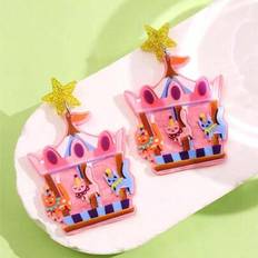 Shein Funny Cartoon Pink Swivel Chair Cat Ear Dangle - Shiny