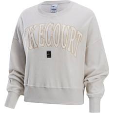 Nike Gold Jumpers Nike Court Heritage Comfortable Round Neck Sweatshirt - Metallic Gold Cream