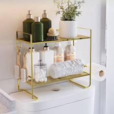 Wall Mounted Over the Toilet- & Bathroom Storage Shein 2-Tier Large Capacity Bathroom Storage Shelf