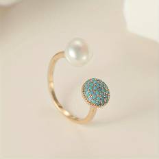 Adjustable Size - Men Rings Temu Bohemian Adjustable Durable Statement Ring - Turquoise