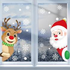 Shein Santa Claus Tree Wall Decals Peel DIY Window Film