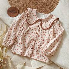 Florals Cardigans Children's Clothing Shein Girls Floral Print Long Sleeve Cardigan - Fresh Style