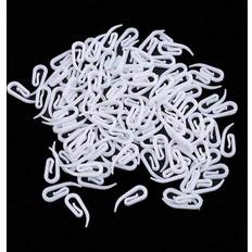 Shein 100pcs White Plastic Curtain Hooks