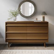 Furniture Wide Dark Oak 6 Drawers Aksel Aks004 Chest of Drawer