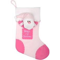 Pink Stockings 42cm Babys 1st Christmas Pink Newborn Girl Gift Stocking