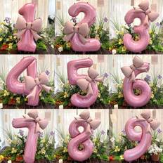 Number Balloons Shein 2pcs Pink Number Balloons Set