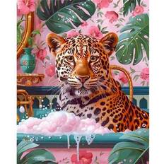 Diamond Paintings Shein 5D Luminous Fluorescent Leopard Diamond Painting Kit