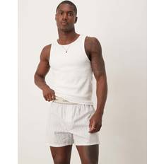 Calvin Klein Beige Underbukser Calvin Klein Underwear Boksershorts Med Lyseblå Striber Bomuld - Beige/Lysegrå/Sort/Hvid