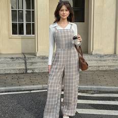 Checkered Jumpsuits Children's Clothing Shein Elegant Plaid Strap Jumpsuit For Young Women