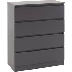 Grey Chest of Drawers SECONIQUE Malvern Grey Chest of Drawer 80x100cm