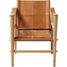 Cinas Noble Safari Leather Brown Lounge Chair 79cm