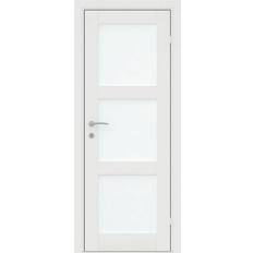 Glasdør med 3 Torso Glasdør Fashion 3 hvidmalet Dørkarm S 0502-Y (82.5x204cm)