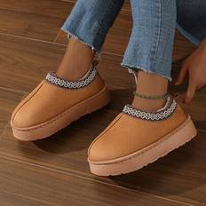 Laced - Women Slippers Shein Winter Bestseller Lace Trim Slip-On Slippers - Retro