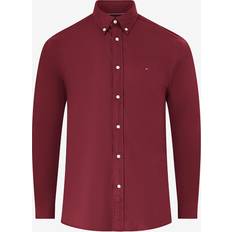 Flannel Clothing Tommy Hilfiger Cotton Blend Flannel Long Sleeve Collar Shirt - Red