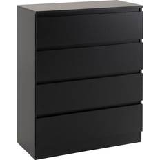 SECONIQUE Malvern Black Chest of Drawer 80x100cm