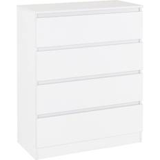 SECONIQUE Malvern White Chest of Drawer 80x100cm