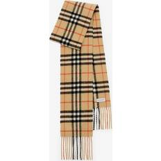 Checkered - Men Accessories Burberry Narrow Check Cashmere Scarf - Sand Beige