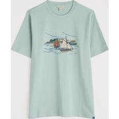 Men's Midwatch Organic Cotton T-Shirt - Lamorna Boats Eggshell