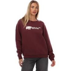 Off-White Sweatshirts Jumpers Off-White Women's Spray Helvetica Regular Crewneck Sweatshirt - Red