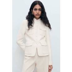 Mango Outerwear Mango Jacket With Pockets White - White