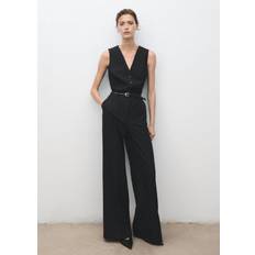 Stripes Jumpsuits & Overalls Mango Pinstripe Jumpsuit With Belt - Dark Navy