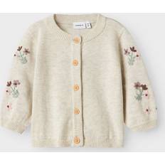 Hvid Trøjer Børnetøj Name It Økologisk Bomuld Strikket Cardigan