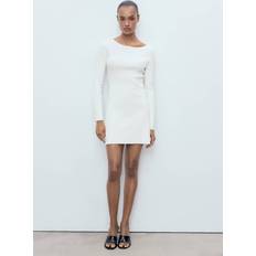 Mango Polyamide Dresses Mango Open-Back Knitted Dress Off White