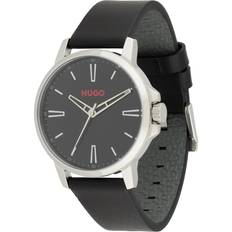 Black Dial Watch With Leather Strap