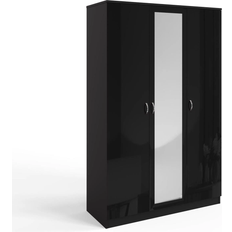 Fwstyle Chilton 3-Door Black Gloss Wardrobe 114x181cm