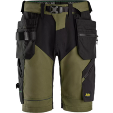 Snickers Workwear 6904 FlexiWork Work Shorts+ Holster Pockets - Khaki Green/Black