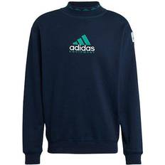 Adidas Natural Jumpers adidas Logo Printing Round Neck Pullover - College Navy Blue