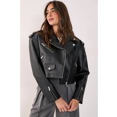 Nasty Gal Black Biker Casual Jackets - Black
