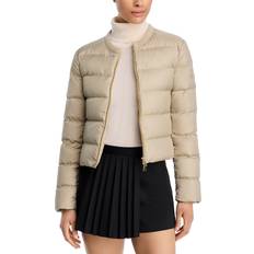 Moncler Jackor Moncler Mauvezin Down Puffer Jacket With Wool Trim - Beige