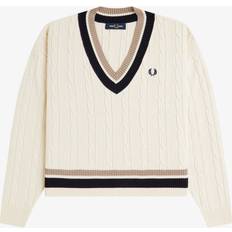 Fred Perry White Jumpers Fred Perry Cable Knit Jumper - White