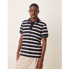 Natural Polo Shirts Gant Striped Polo - Navy