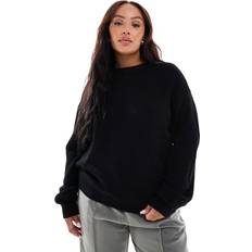 Women Tops New Look Curve Stitchy Ribbed Knit Jumper - Black