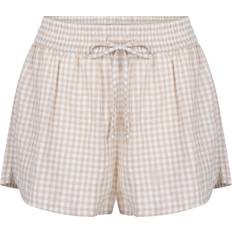 Hunkemöller Byxor & Shorts Hunkemöller Rutiga Linneshorts - Vit
