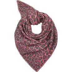 Dame - Leopard Halstørklæde & Sjal Codello Schal Mit Ziernaht - Pink/Dunkelgrau