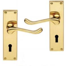 Brass Door Levers Fairmont Park Scroll Door Handles Polished Brass 12cm W