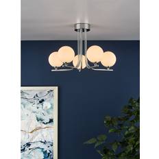 Beige Ceiling Flush Lights Brayden Studio Craddle 5LT Semi Pol Chair 28cm H x 45cm D Ceiling Flush Light
