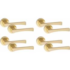 Wave Design Door Handles Latch on Round Rose 52mm 9cm W