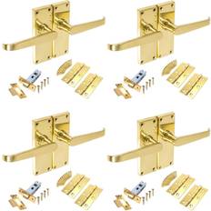 4 Set Victorian Straight Lever Latch Door Handle 17cm W