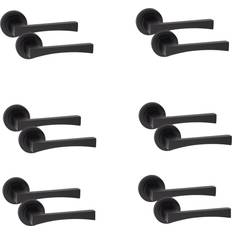 6 Pairs Wave Design Door Handles 52mm