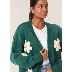 Green Cardigans Blue Vanilla Daisy Large Flower Cardigan New Look -