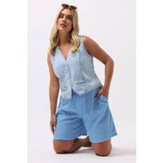 Checkered - Women Trousers & Shorts Yours Gingham Textured Shorts Women - Blue