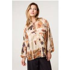Multicoloured Blouses Blue Vanilla Multi Printed Abstract Tie Neck Blouse -