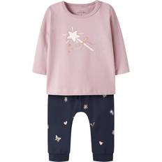 Lilla Øvrige sæt Børnetøj Name It Sæt NBFVUBIE - Beige/Navy/Guld/Lilla