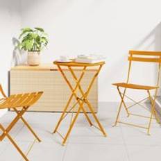 Berkfield Home Folding Bistro Table Mustard Yellow 50x71 cm