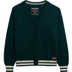Green Cardigans Superdry Slouchy Knitted Cardigan - Dark Pine Green