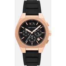 Armani Exchange Men's Sync Chronograph Black Strap Watch